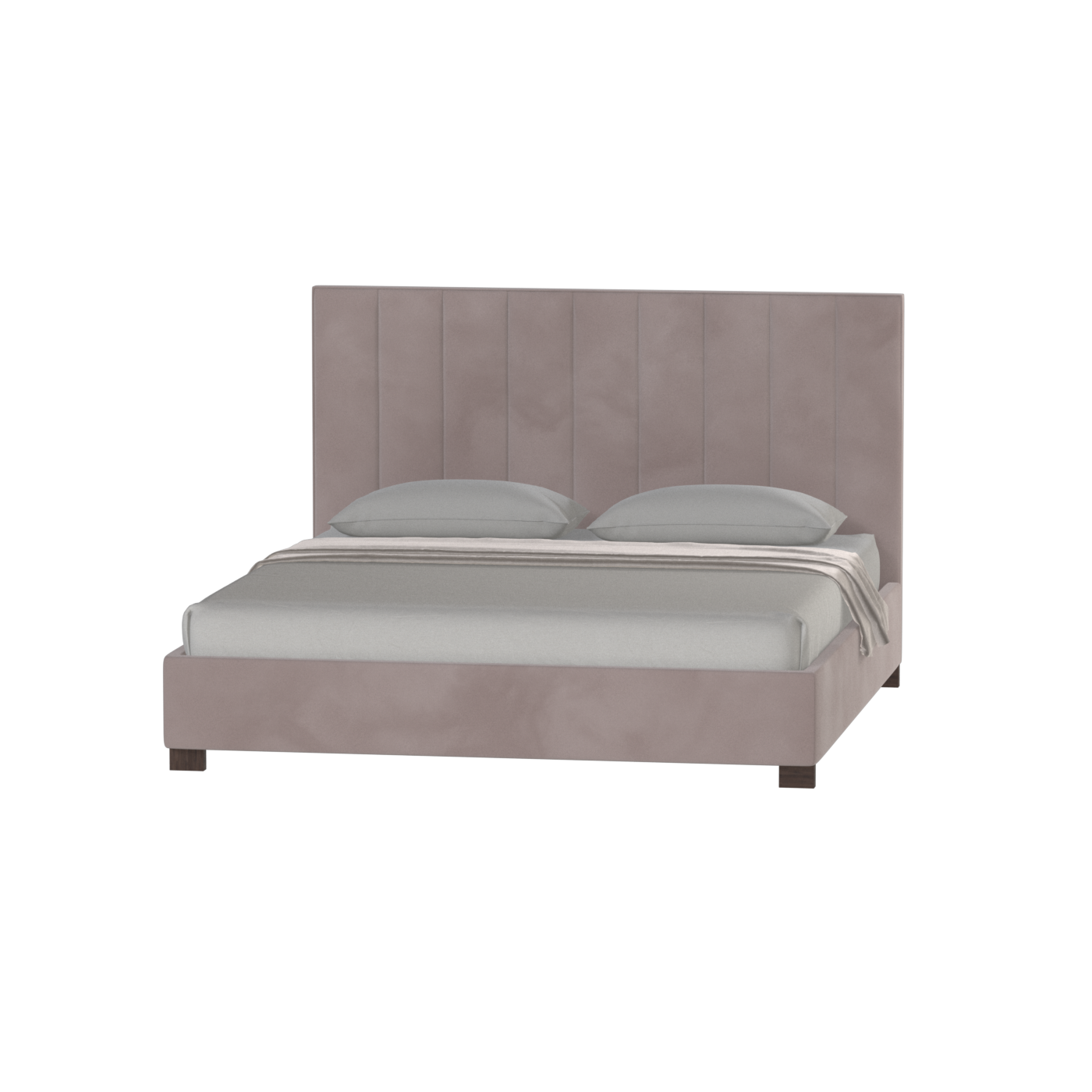 Lit à tête de lit haute Ava en tissu de luxe