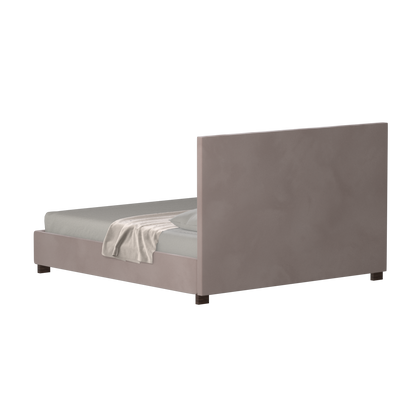 Lit à tête de lit haute Ava en tissu de luxe
