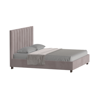 Lit à tête de lit haute Ava en tissu de luxe