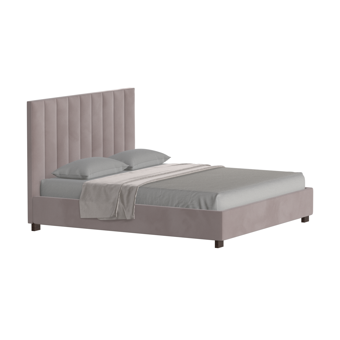 Lit à tête de lit haute Ava en tissu de luxe
