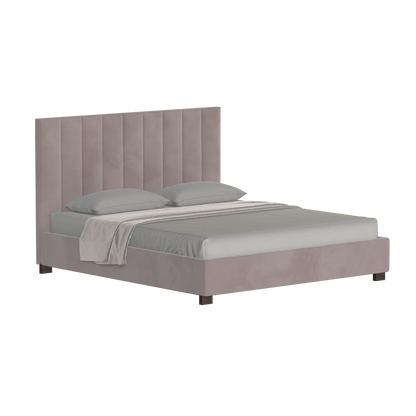 Lit à tête de lit haute Ava en tissu de luxe