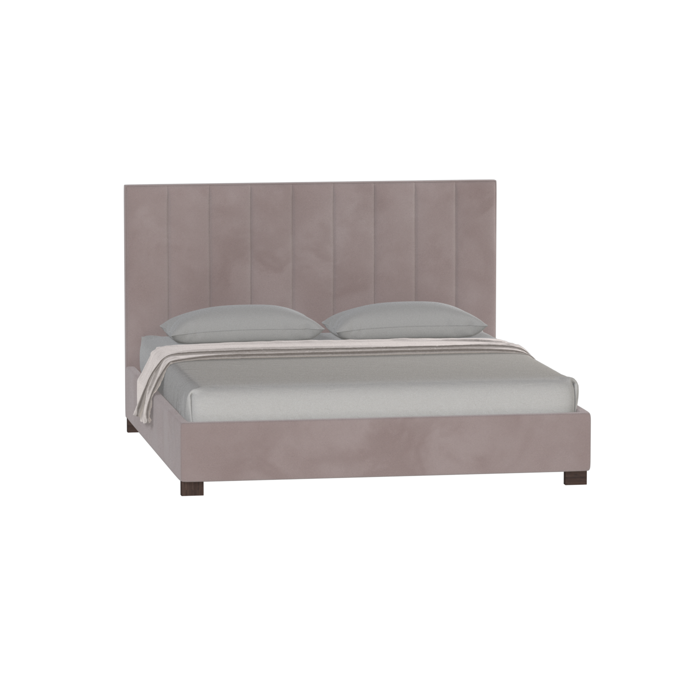 Lit à tête de lit haute Ava en tissu de luxe