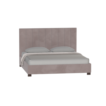 Lit à tête de lit haute Ava en tissu de luxe