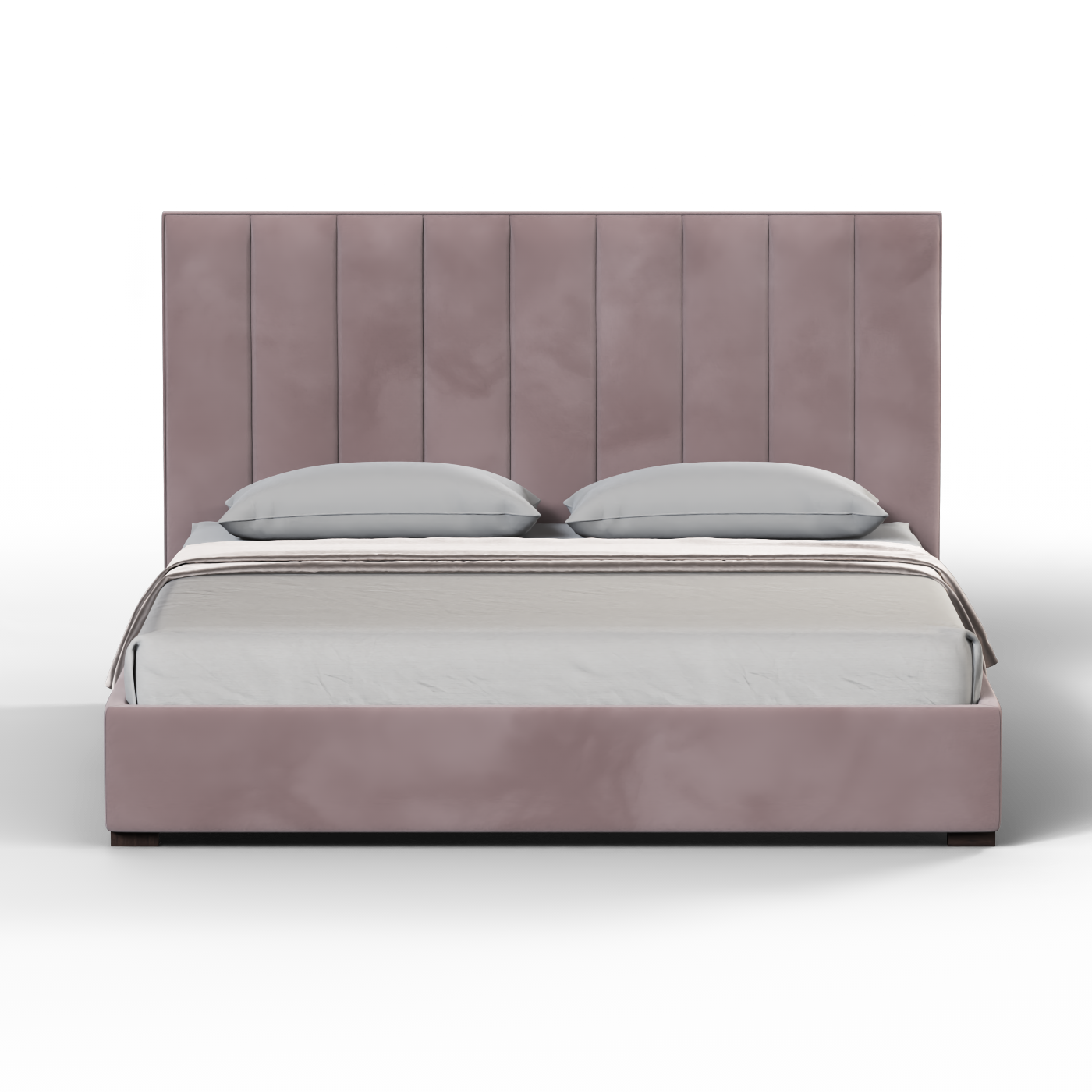 Lit à tête de lit haute Ava en tissu de luxe