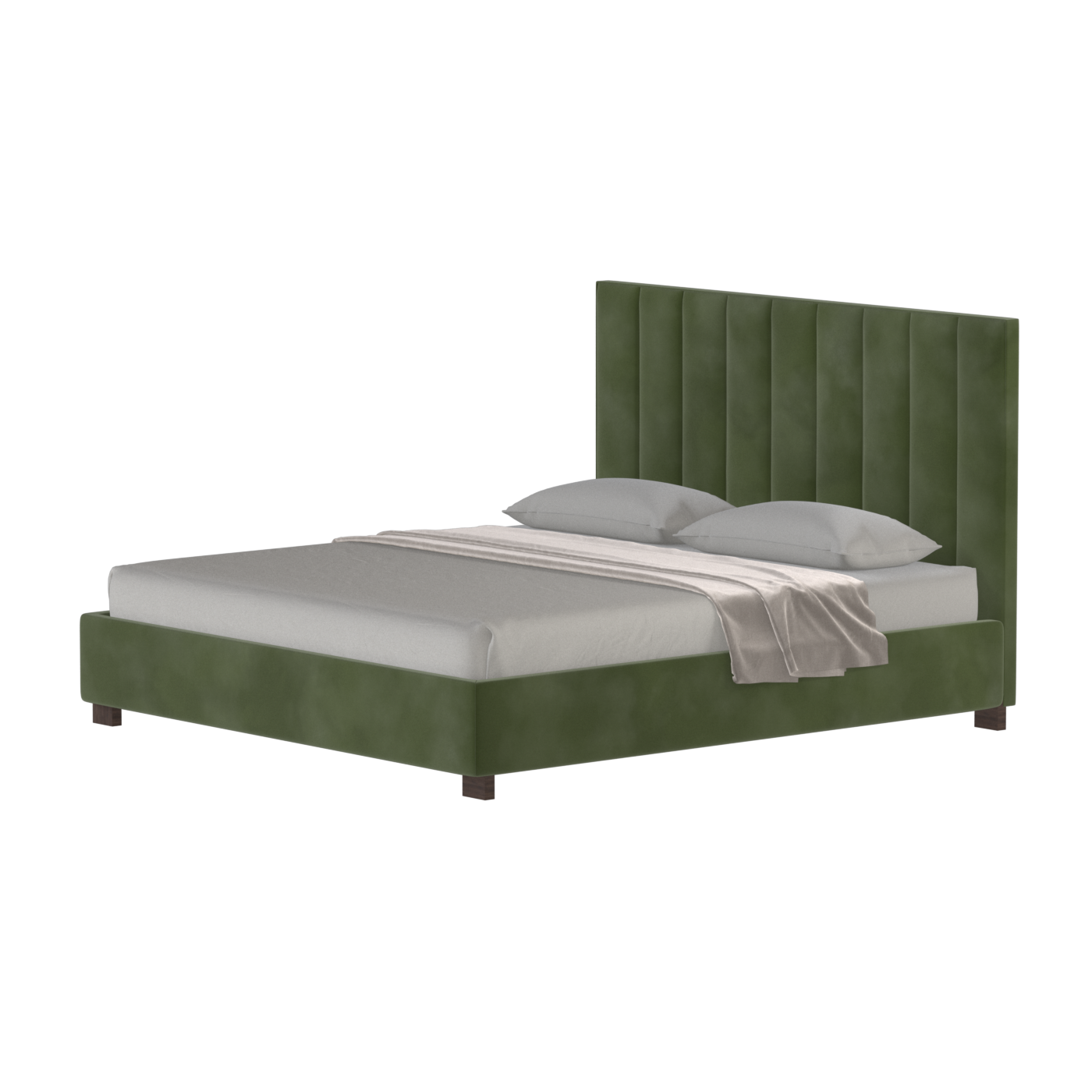 Ava High Headboard Bed in Luxe Fabric