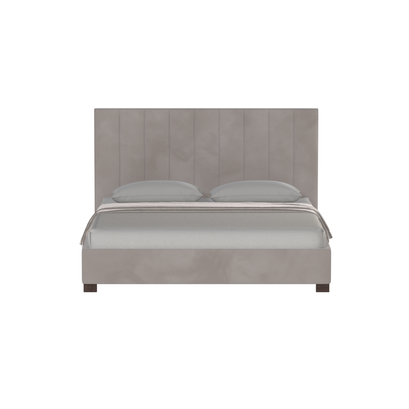 Lit à tête de lit haute Ava en tissu de luxe