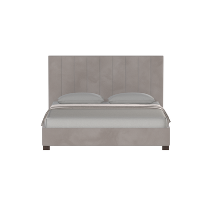 Lit à tête de lit haute Ava en tissu de luxe