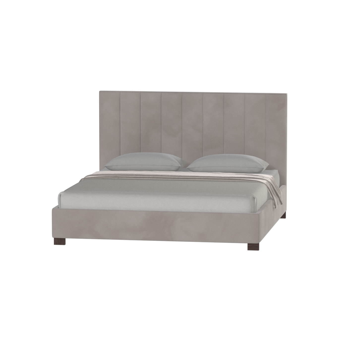 Lit à tête de lit haute Ava en tissu de luxe