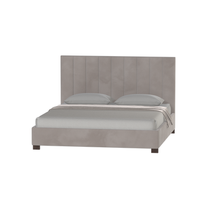 Lit à tête de lit haute Ava en tissu de luxe