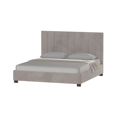 Lit à tête de lit haute Ava en tissu de luxe
