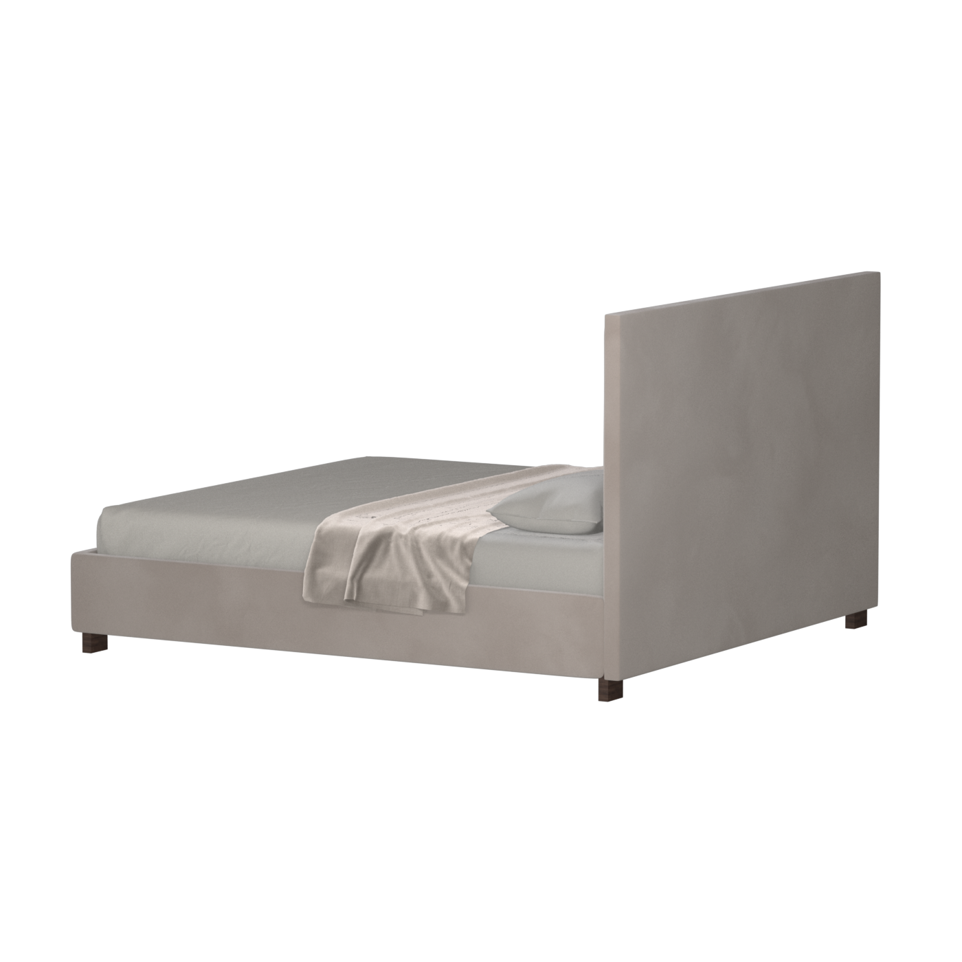 Lit à tête de lit haute Ava en tissu de luxe