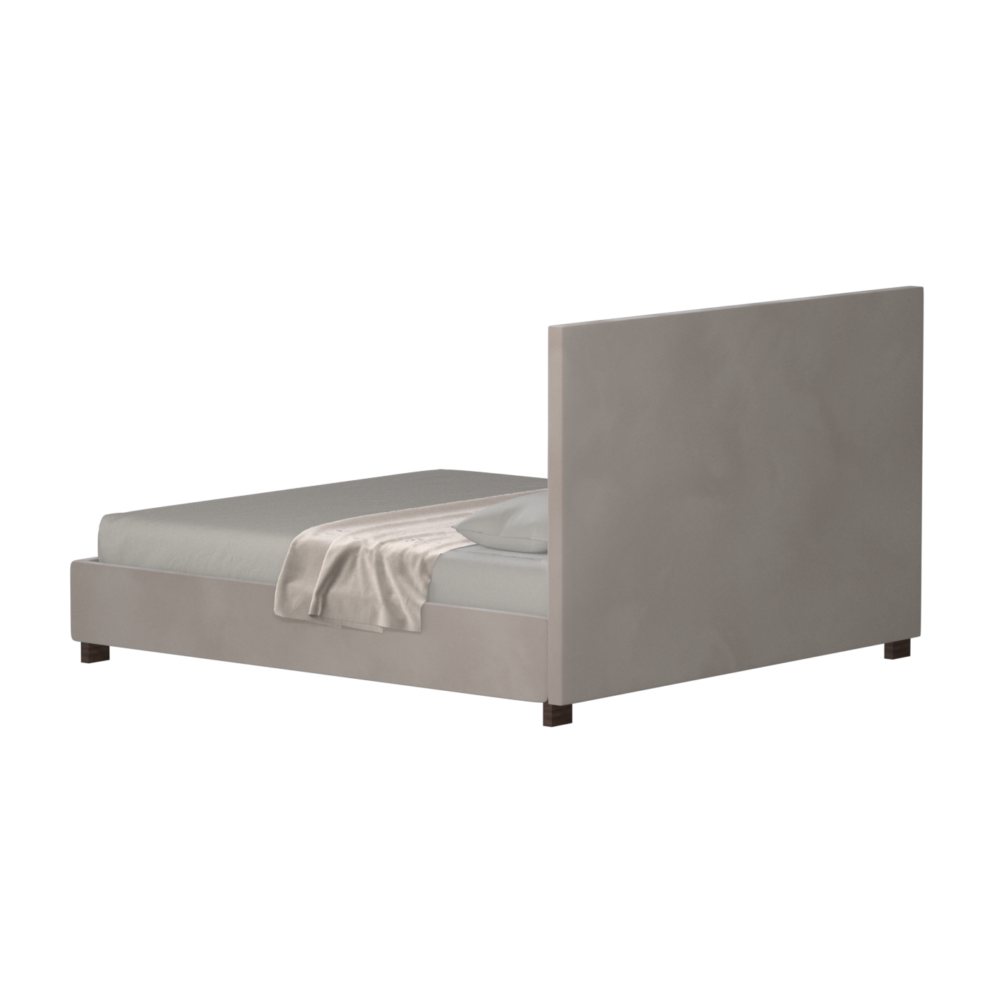 Lit à tête de lit haute Ava en tissu de luxe