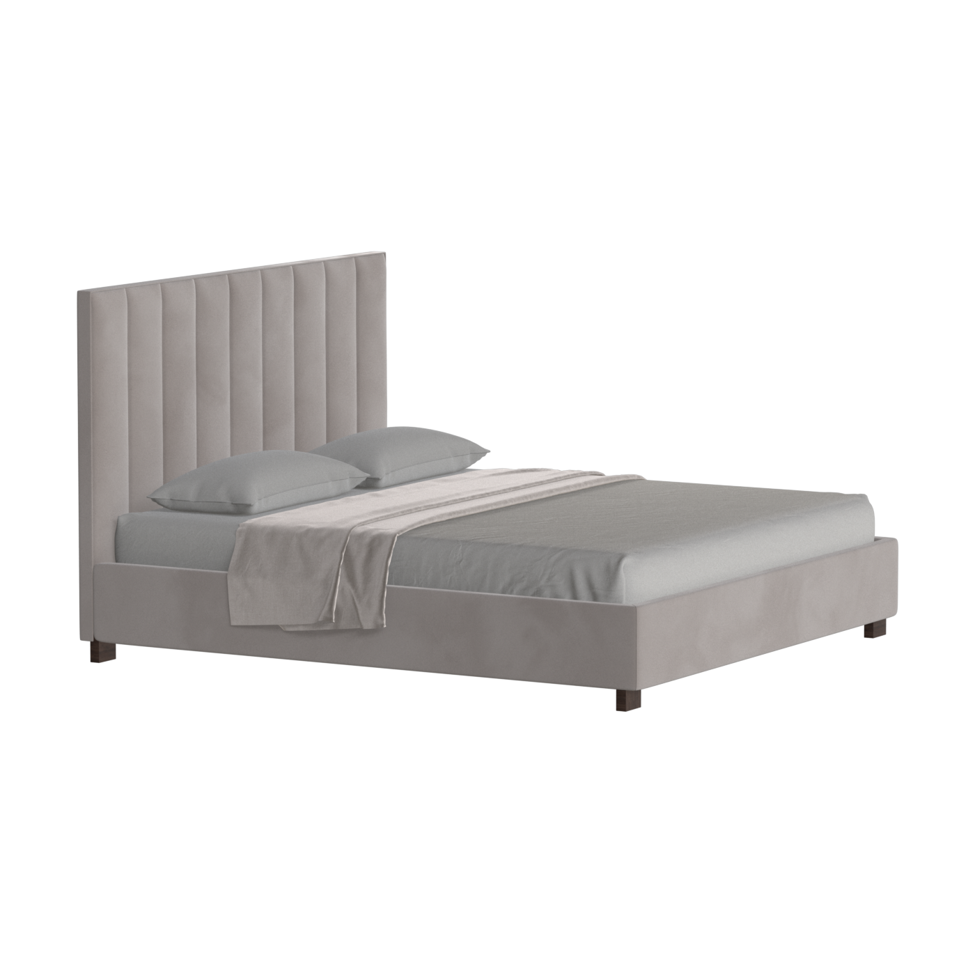 Lit à tête de lit haute Ava en tissu de luxe