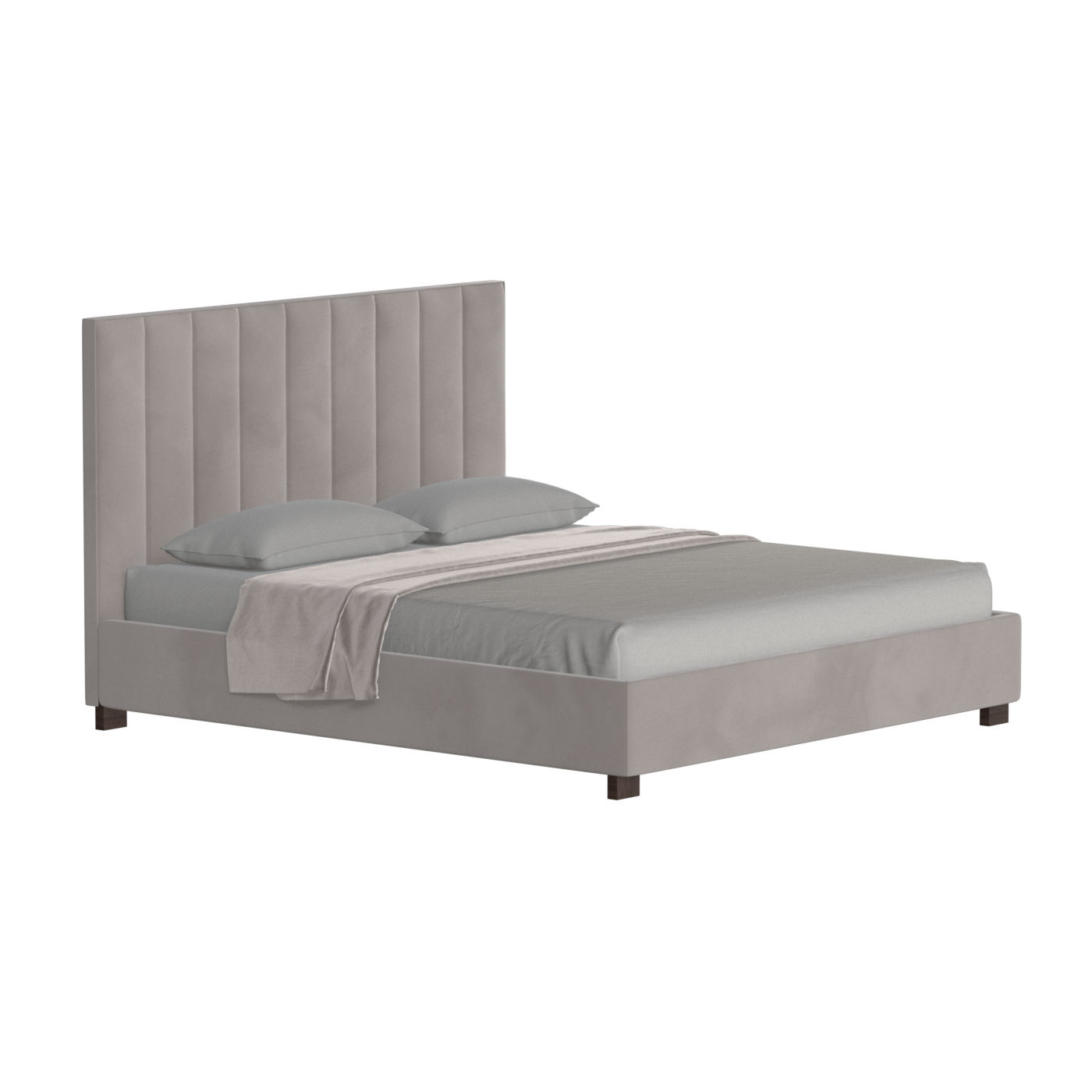 Lit à tête de lit haute Ava en tissu de luxe