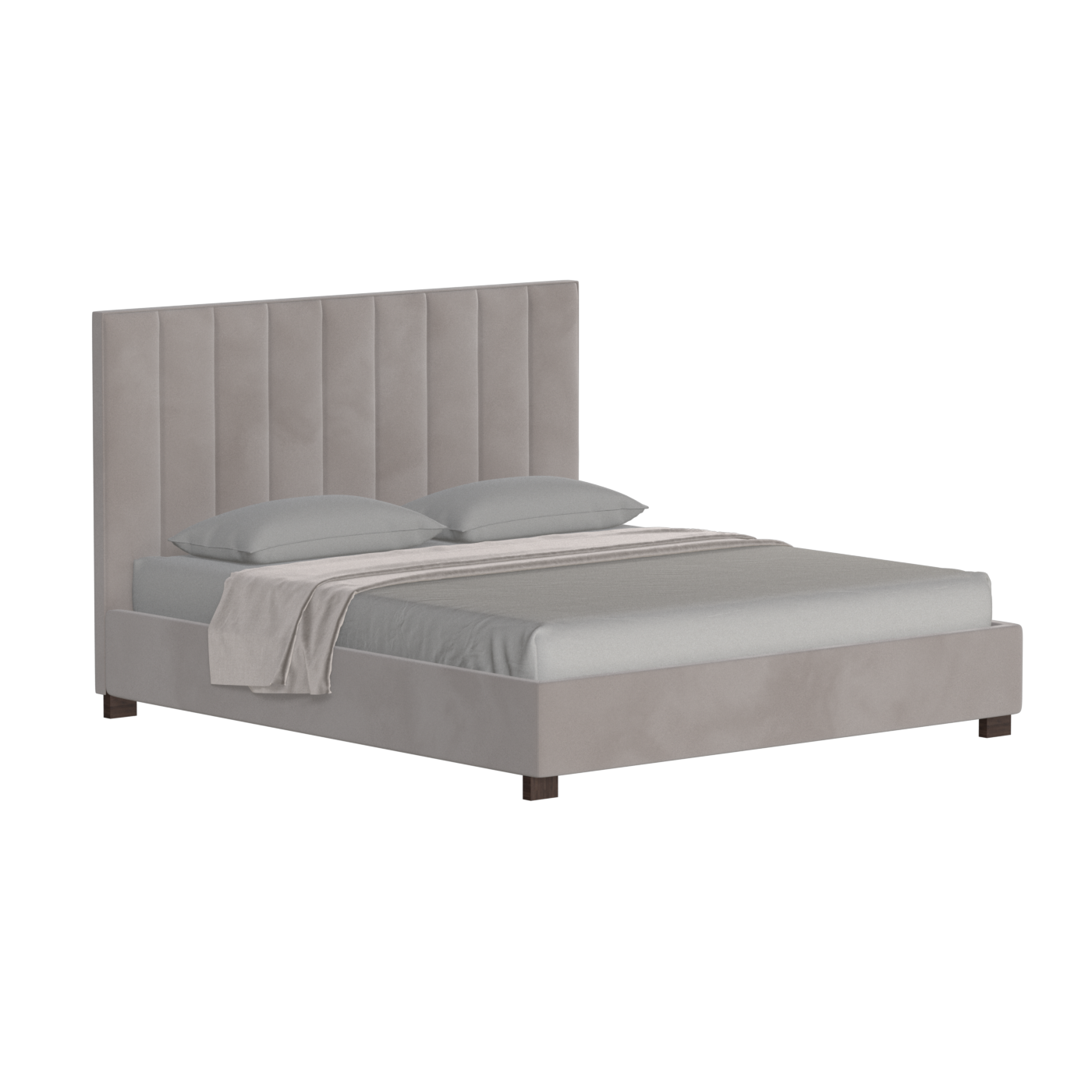 Lit à tête de lit haute Ava en tissu de luxe