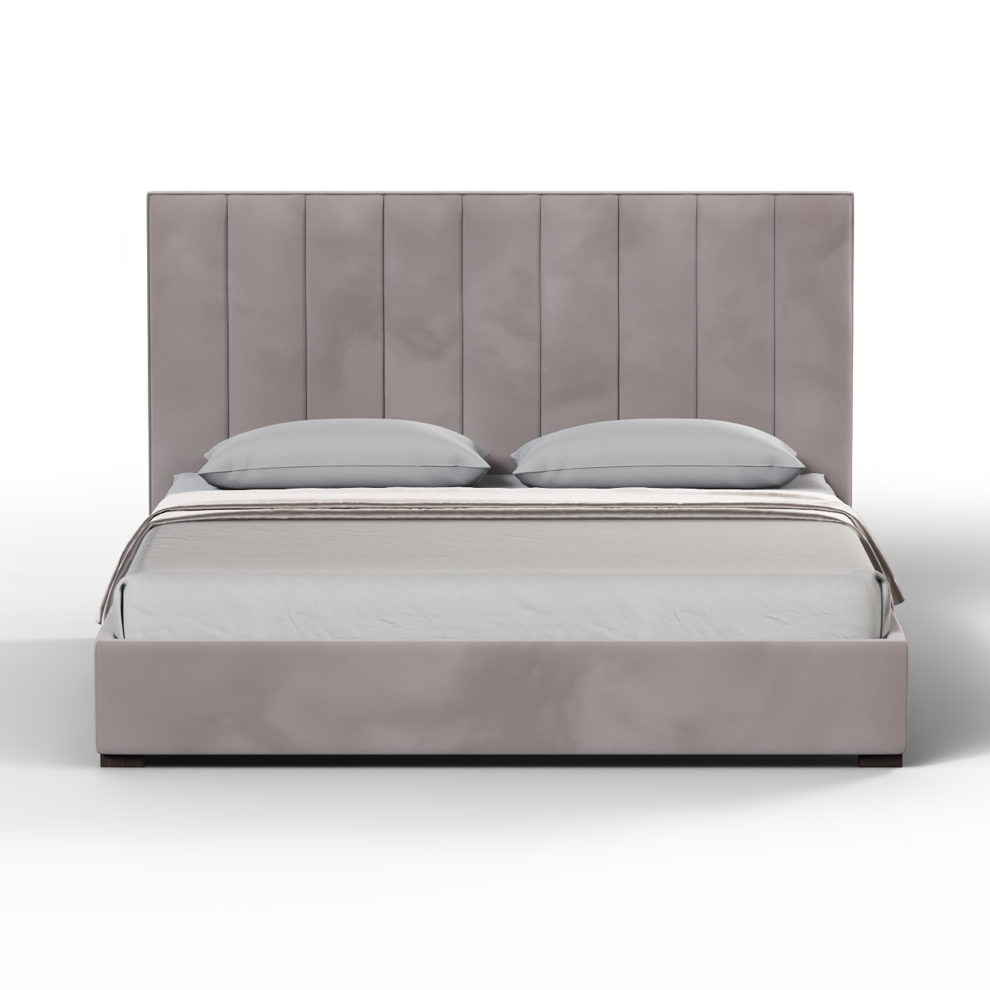 Lit à tête de lit haute Ava en tissu de luxe
