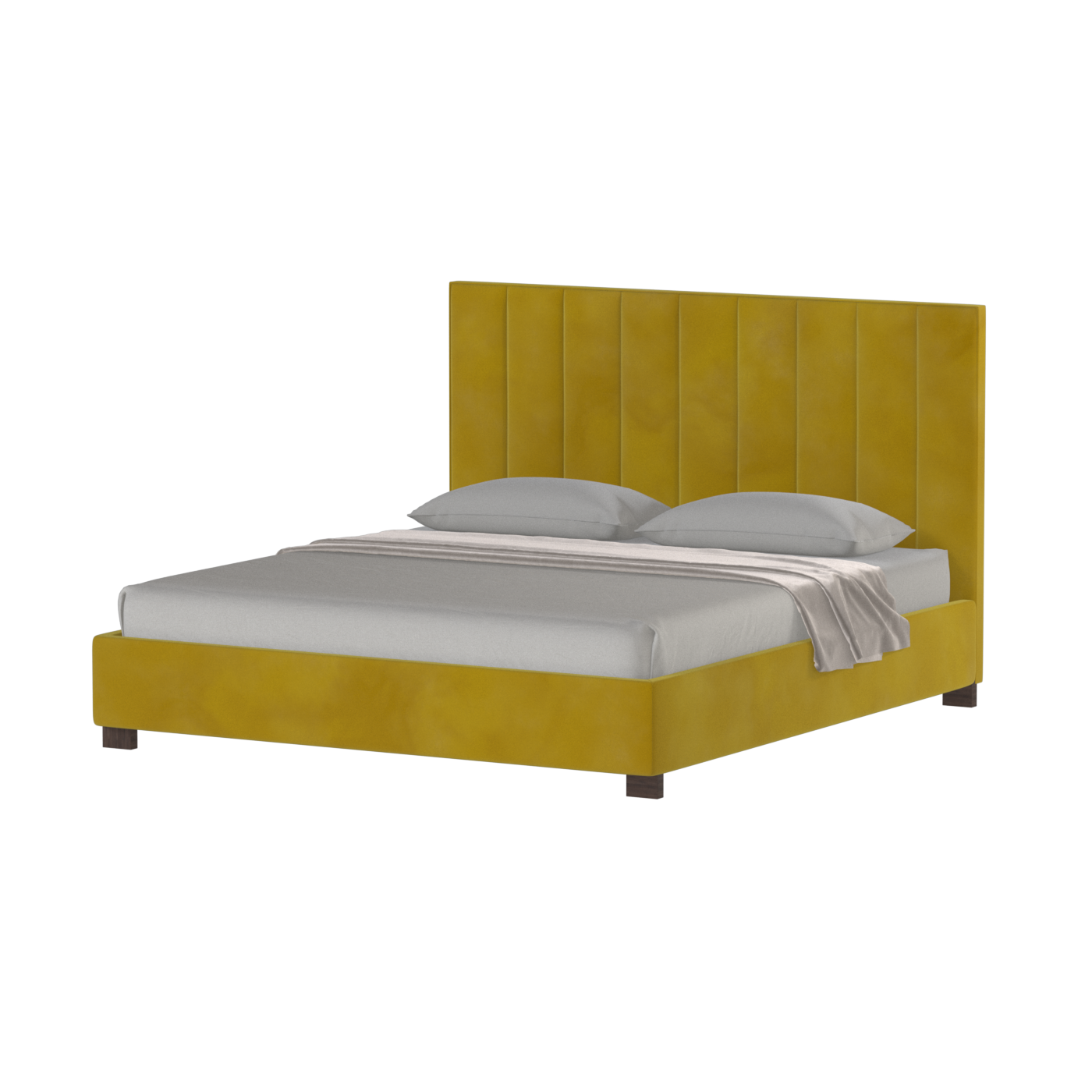 Ava High Headboard Bed in Luxe Fabric