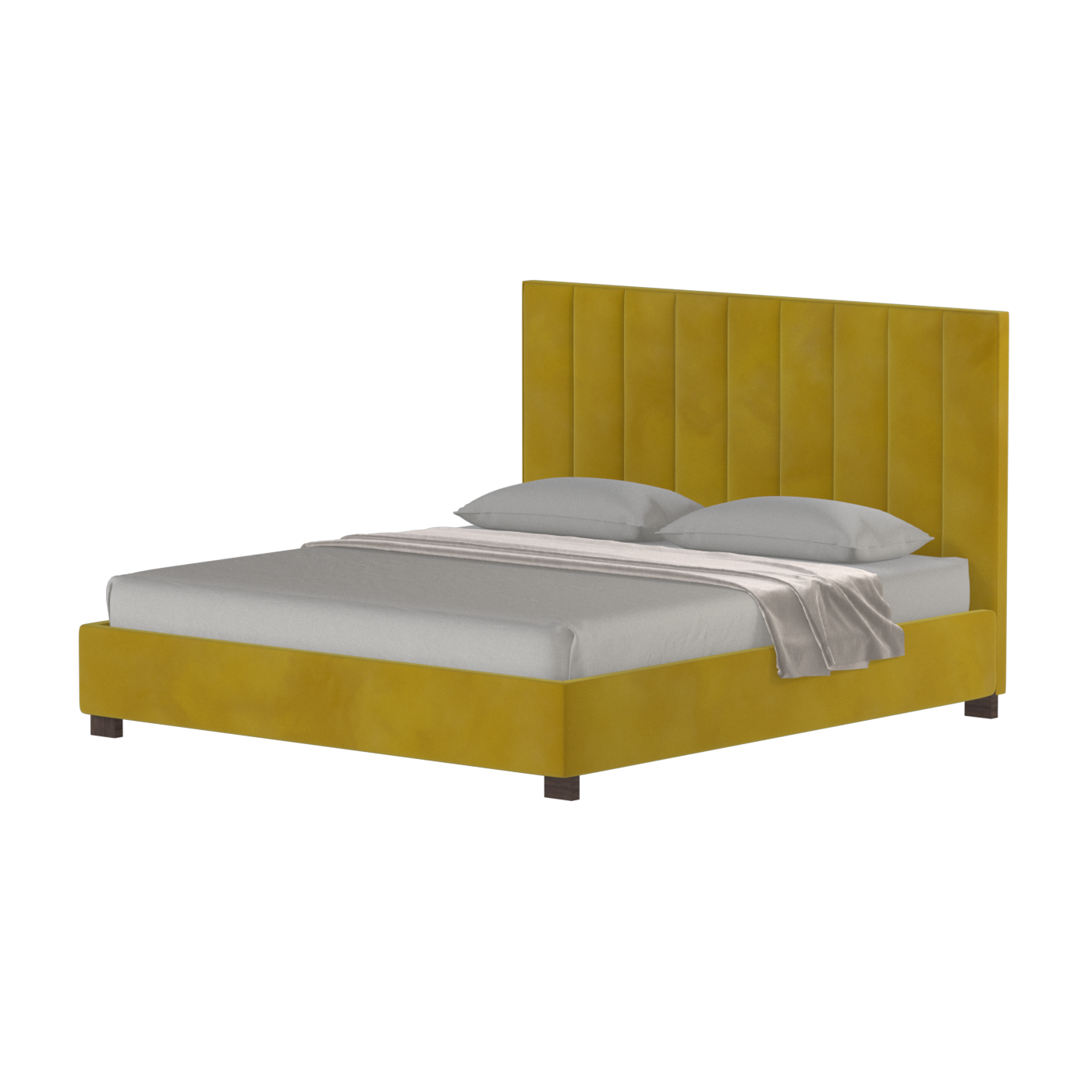 Ava High Headboard Bed in Luxe Fabric