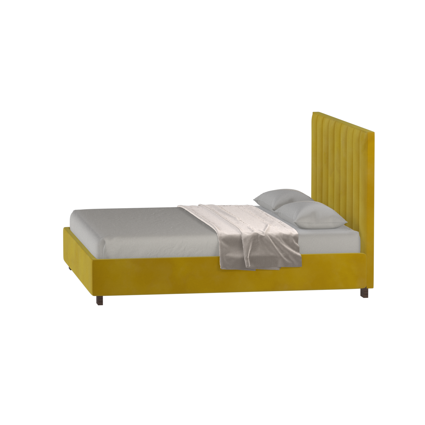 Ava High Headboard Bed in Luxe Fabric