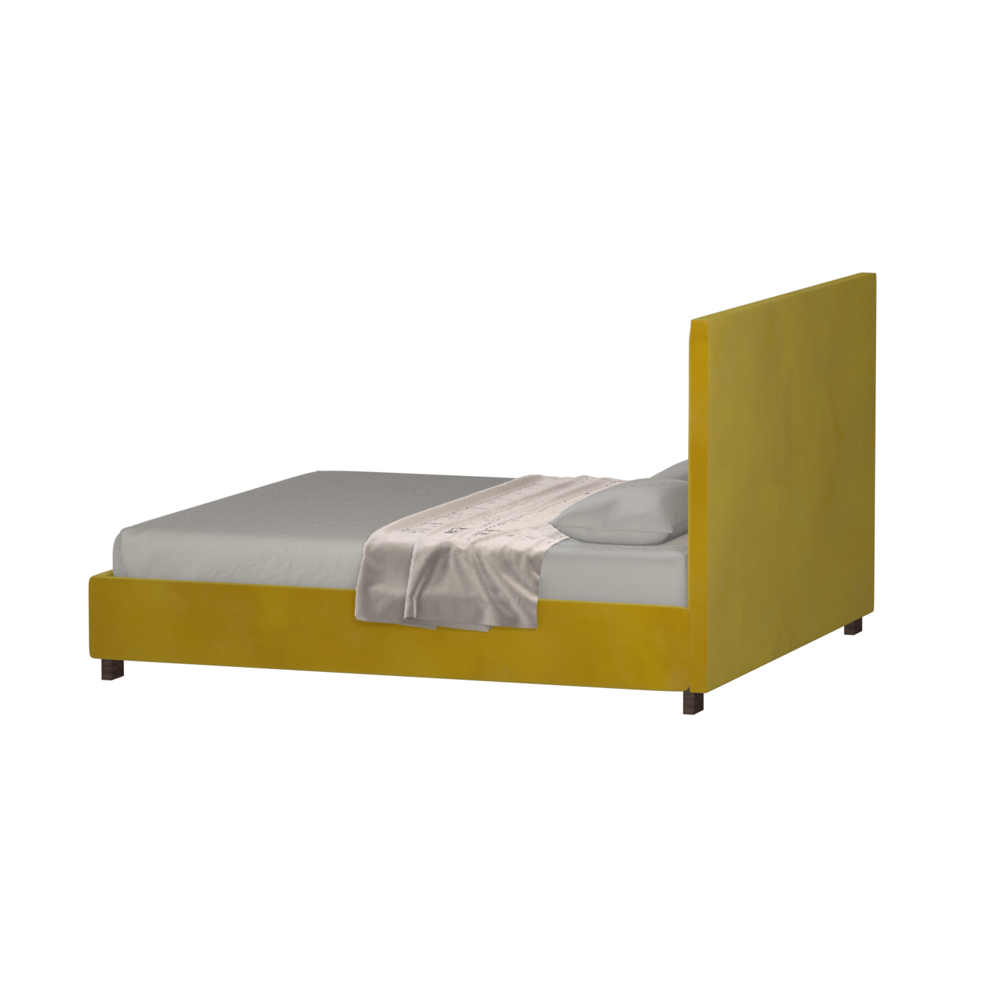 Ava High Headboard Bed in Luxe Fabric