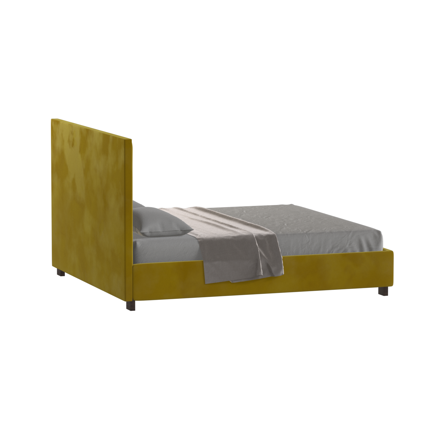 Ava High Headboard Bed in Luxe Fabric