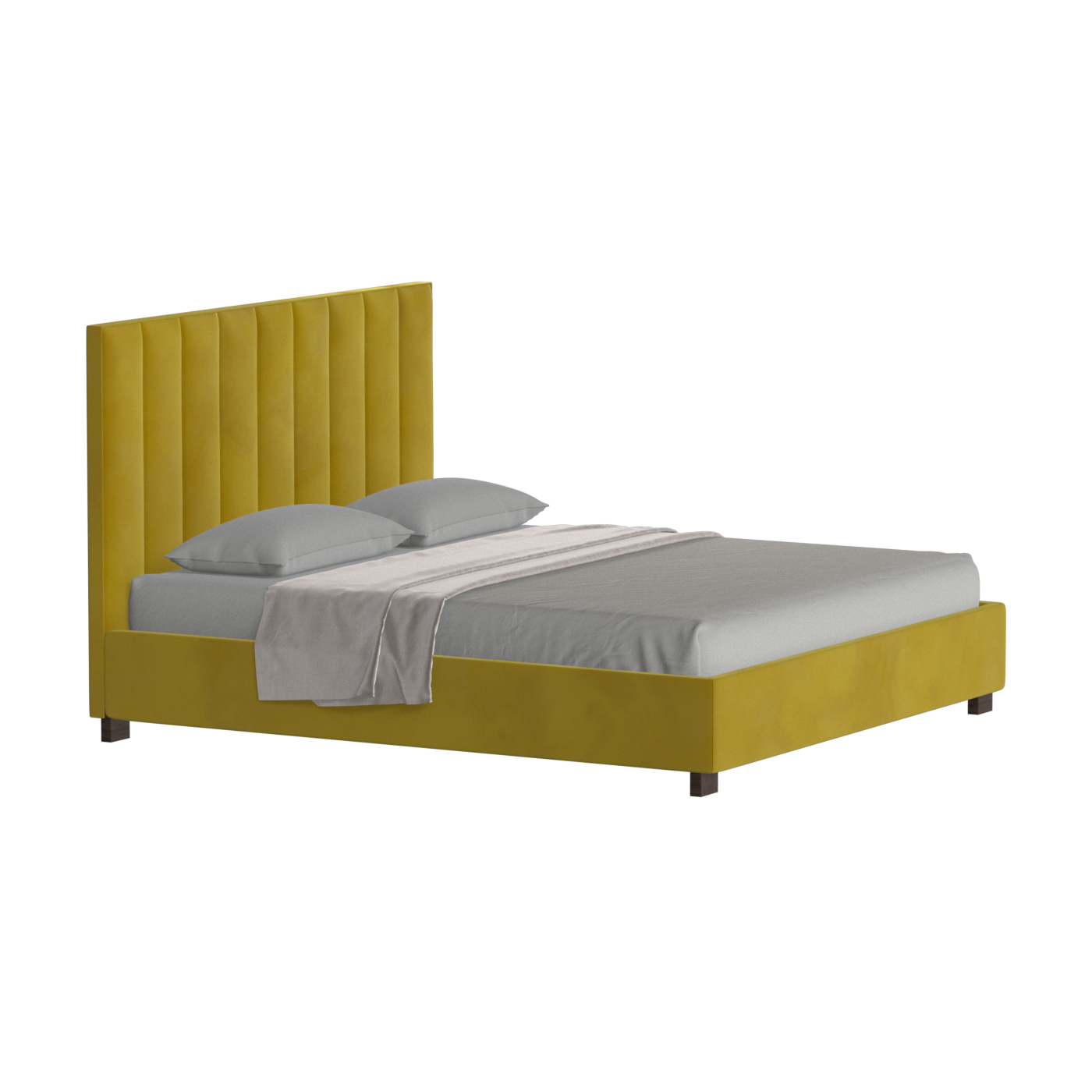 Ava High Headboard Bed in Luxe Fabric