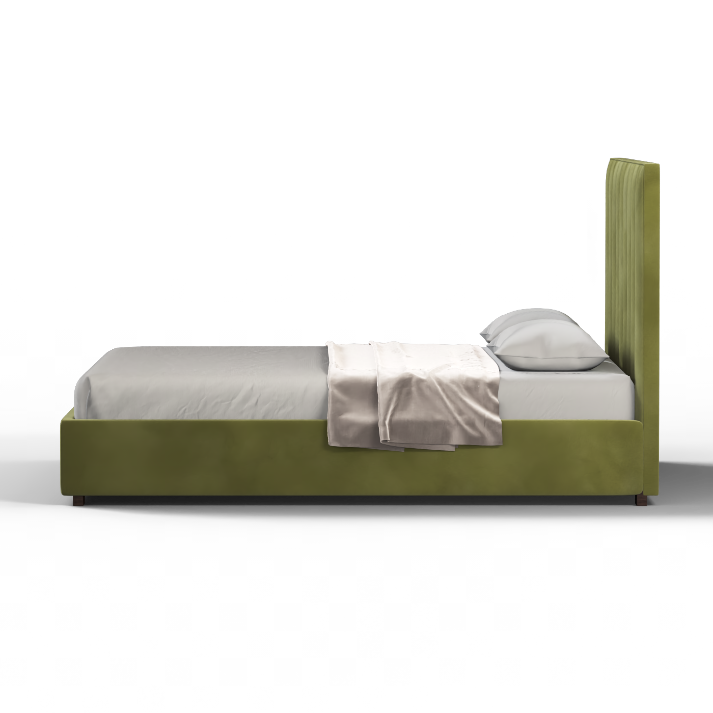 Ava High Headboard Bed in Luxe Fabric
