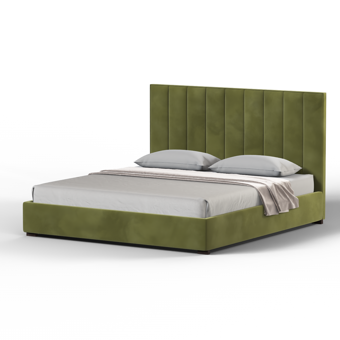 Ava High Headboard Bed in Luxe Fabric