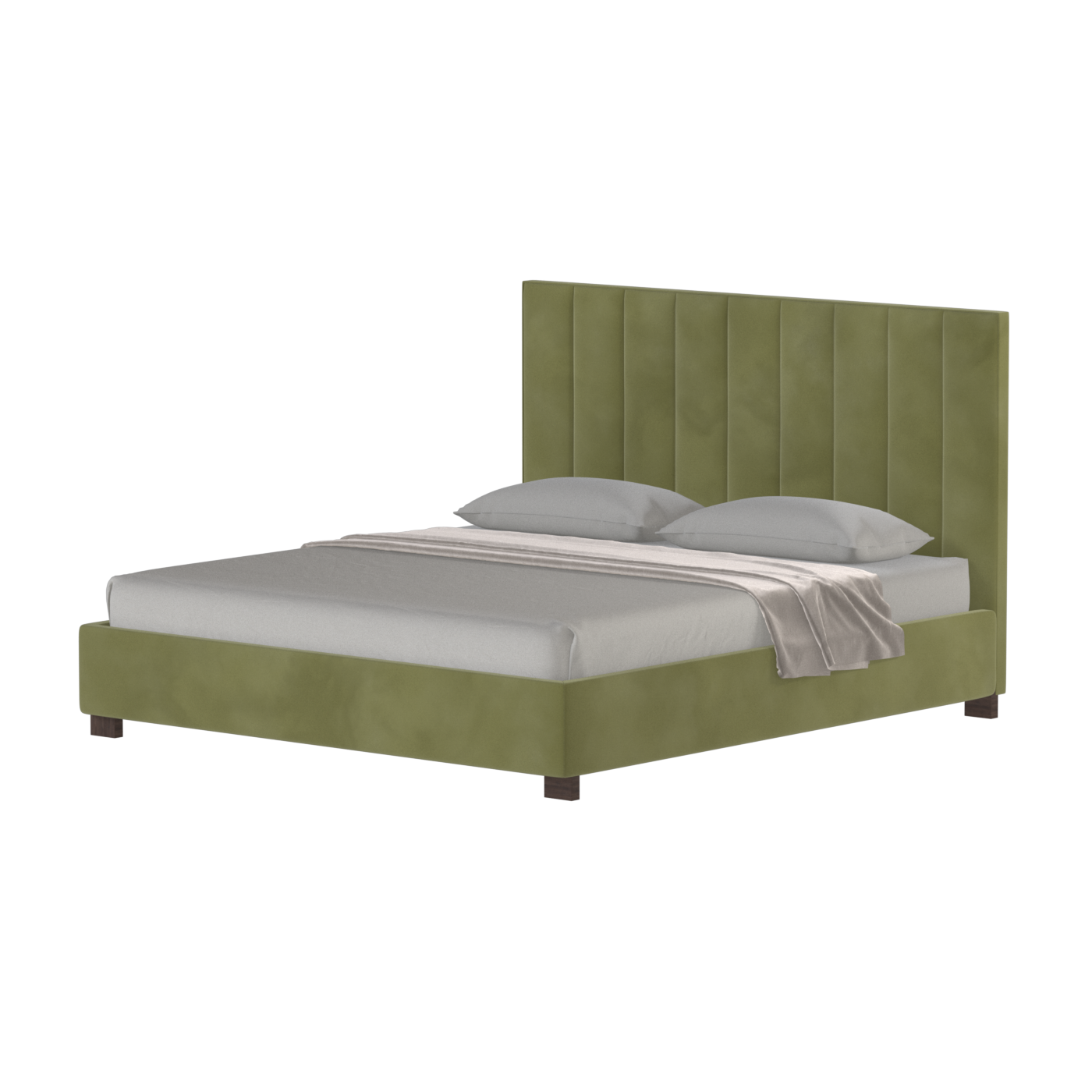 Ava High Headboard Bed in Luxe Fabric