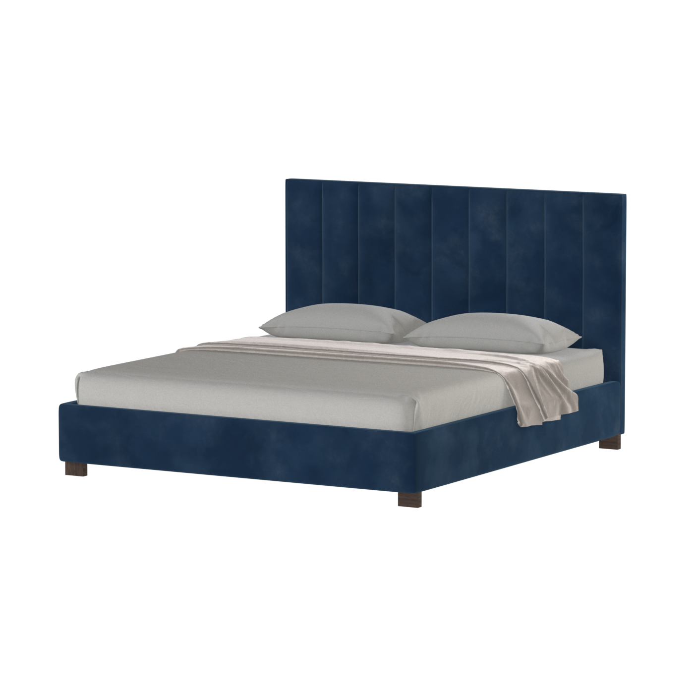 Ava High Headboard Bed in Luxe Fabric