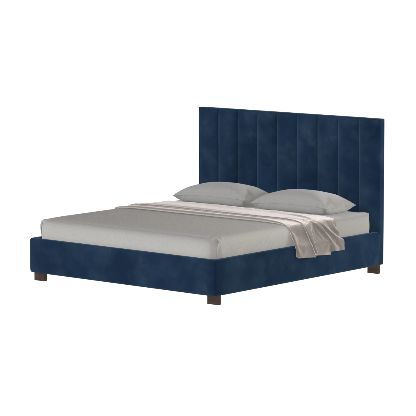 Ava High Headboard Bed in Luxe Fabric
