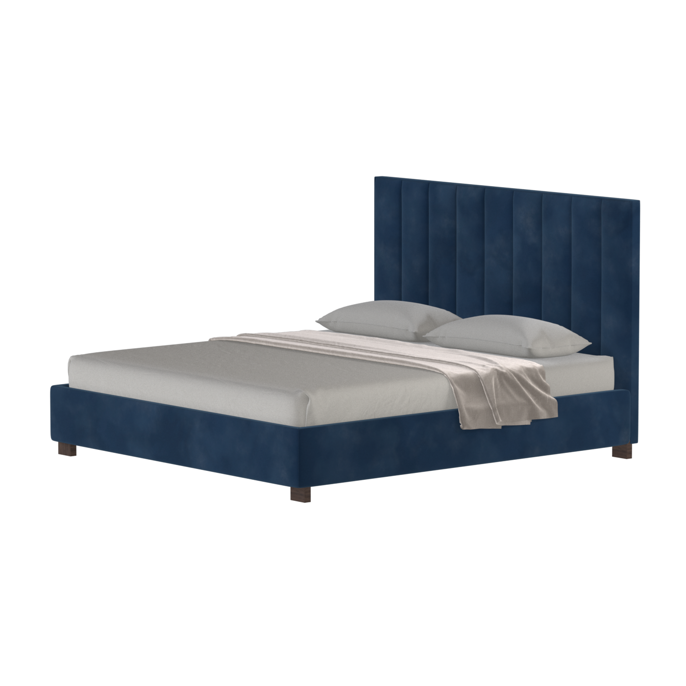 Ava High Headboard Bed in Luxe Fabric