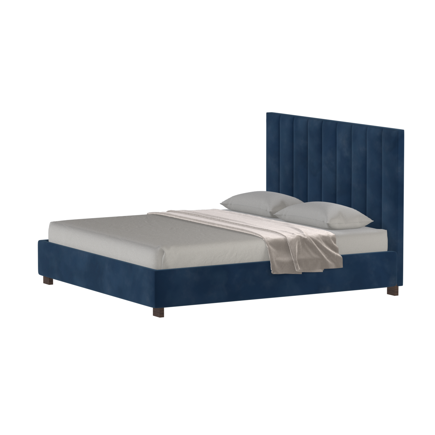 Ava High Headboard Bed in Luxe Fabric