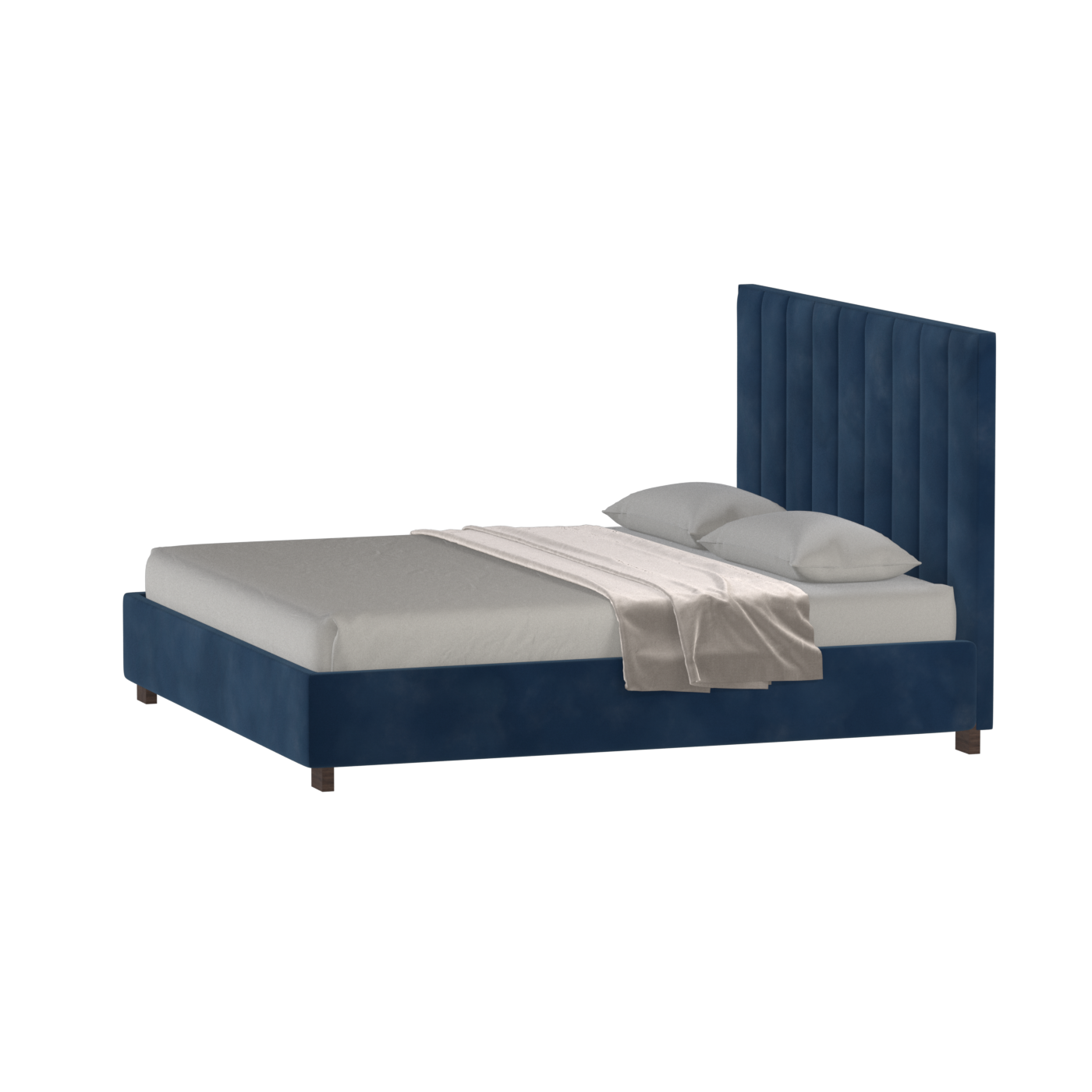 Ava High Headboard Bed in Luxe Fabric