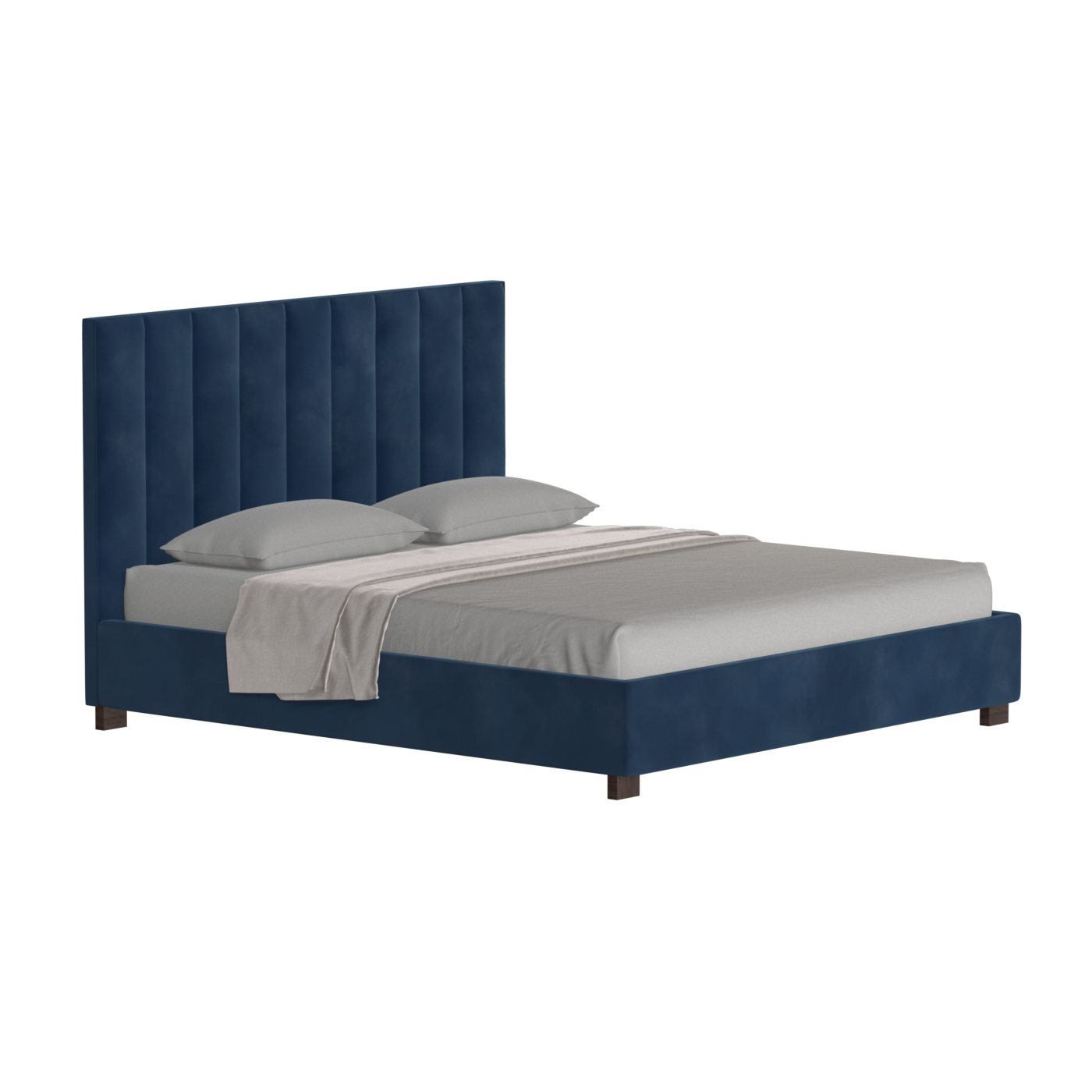 Ava High Headboard Bed in Luxe Fabric