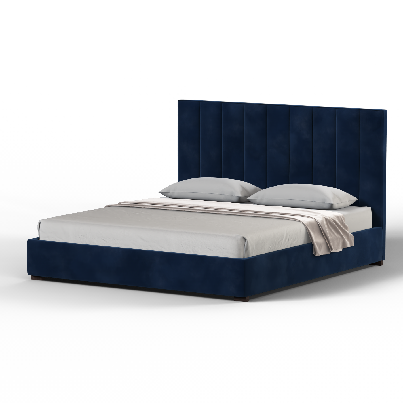 Ava High Headboard Bed in Luxe Fabric