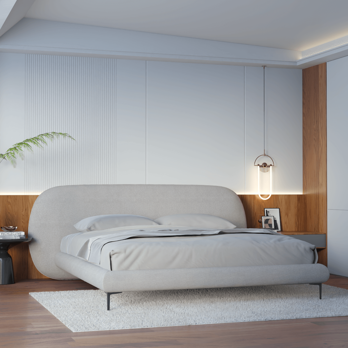 Bolzano Upholstered Bed with Curved Headboard