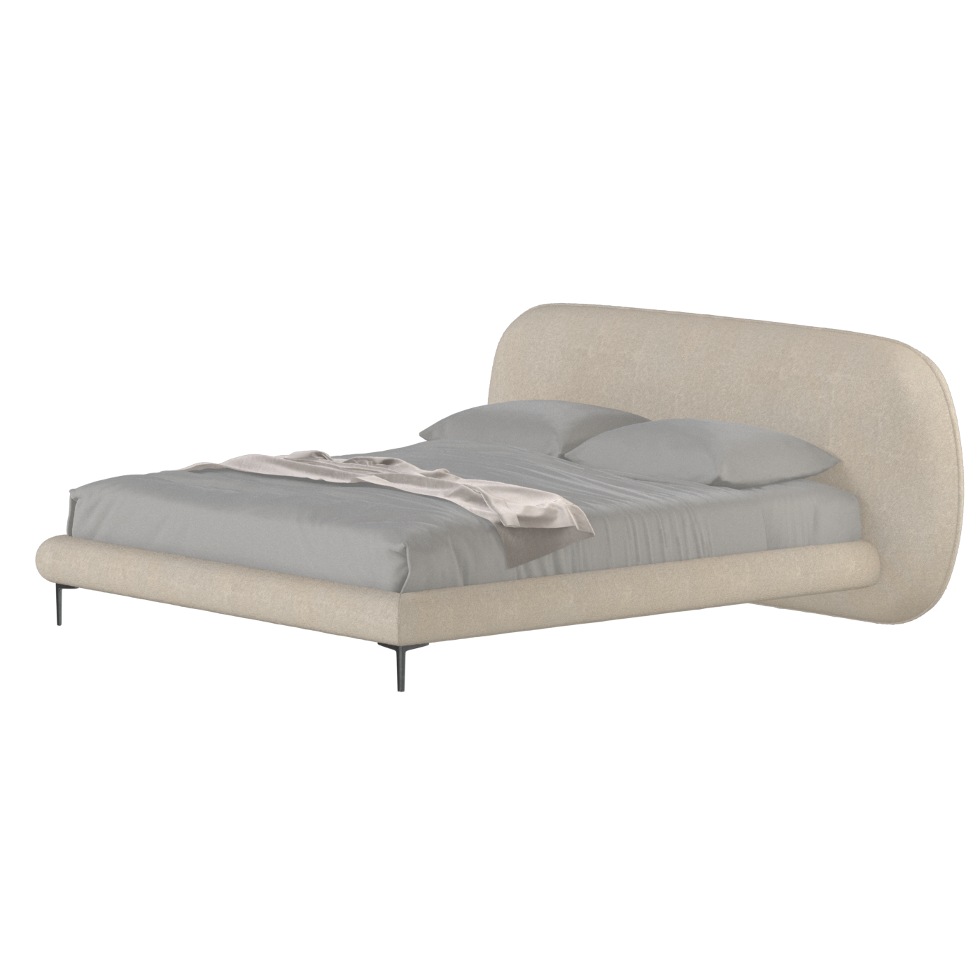 Bolzano Upholstered Bed with Curved Headboard
