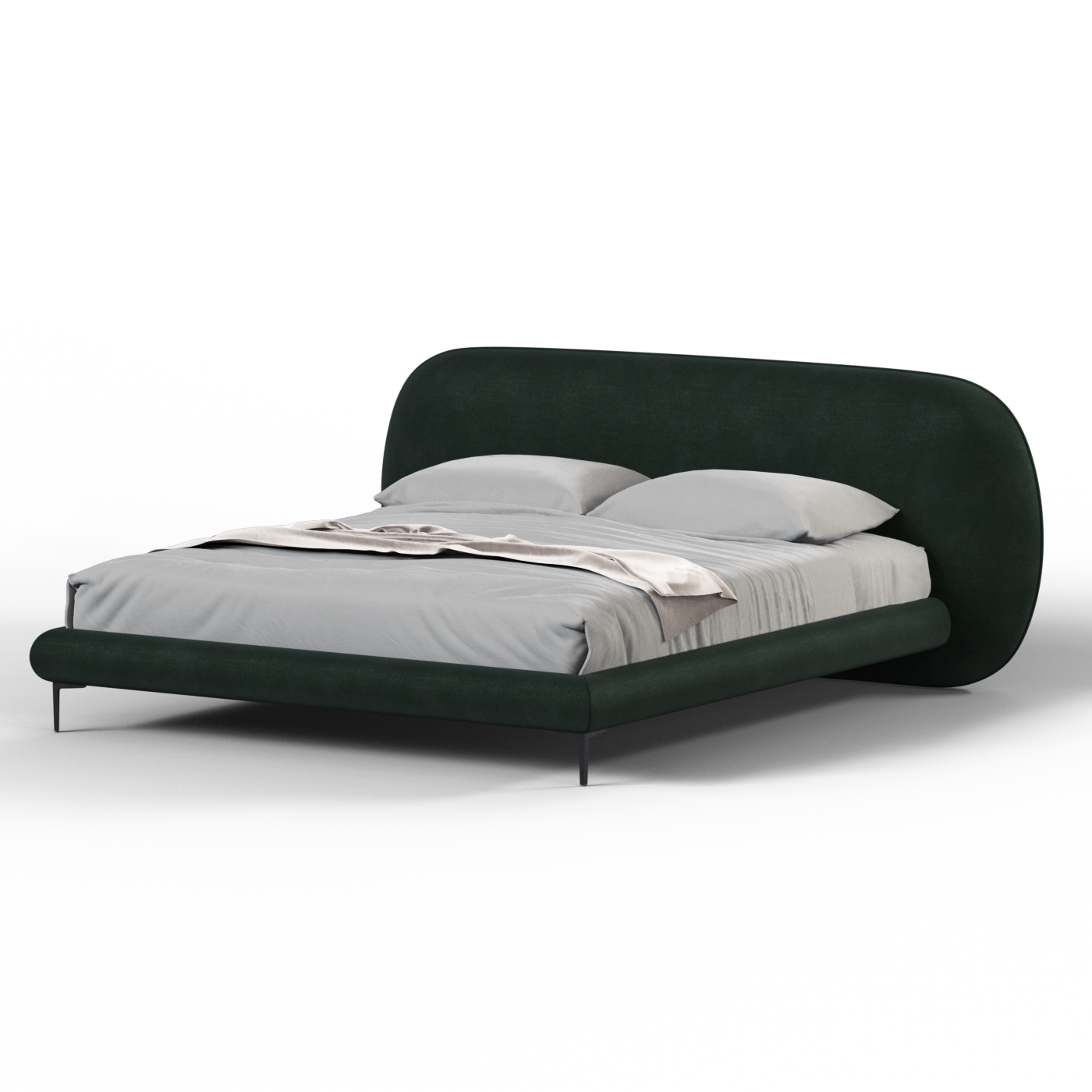 Bolzano Upholstered Bed with Curved Headboard