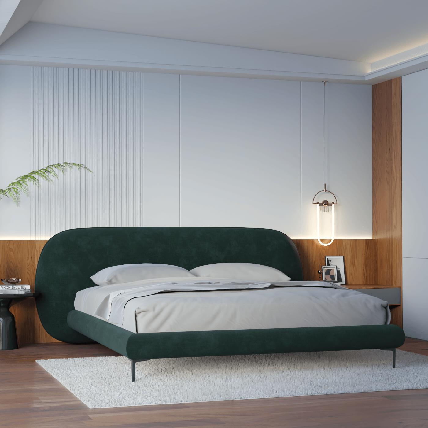 Bolzano Upholstered Bed with Curved Headboard