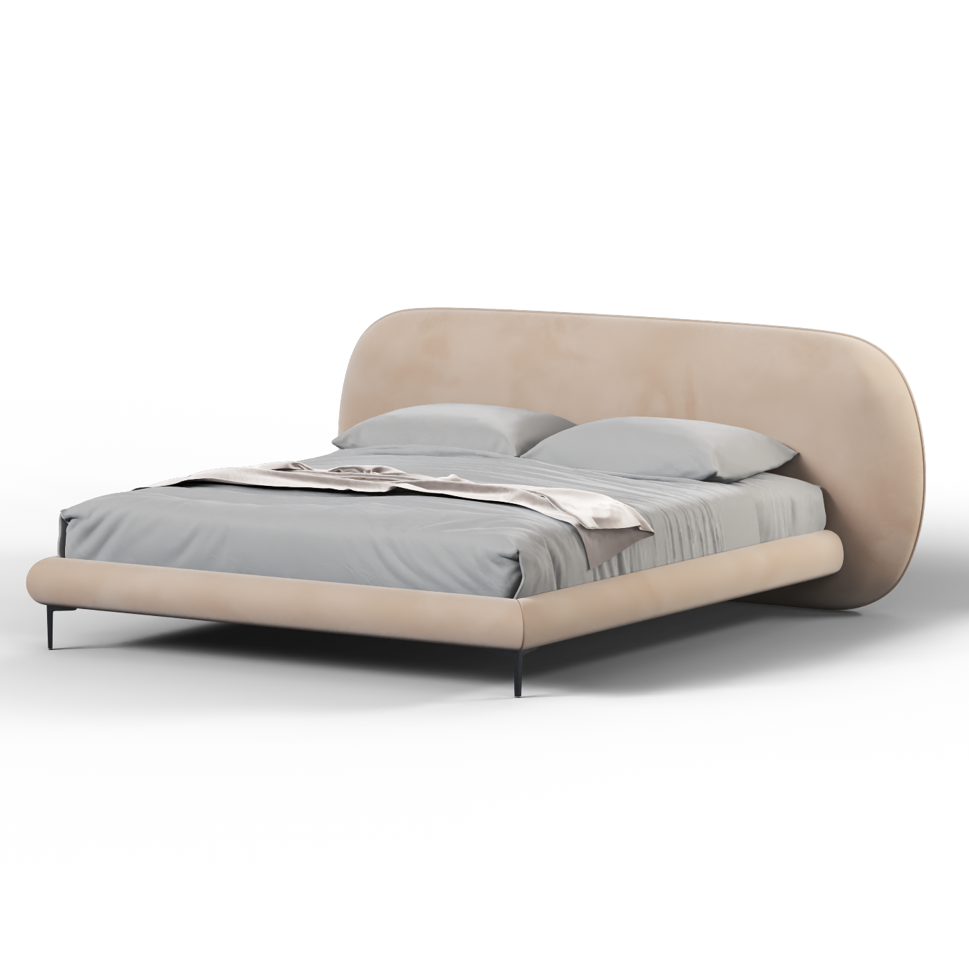 Bolzano Upholstered Bed with Curved Headboard