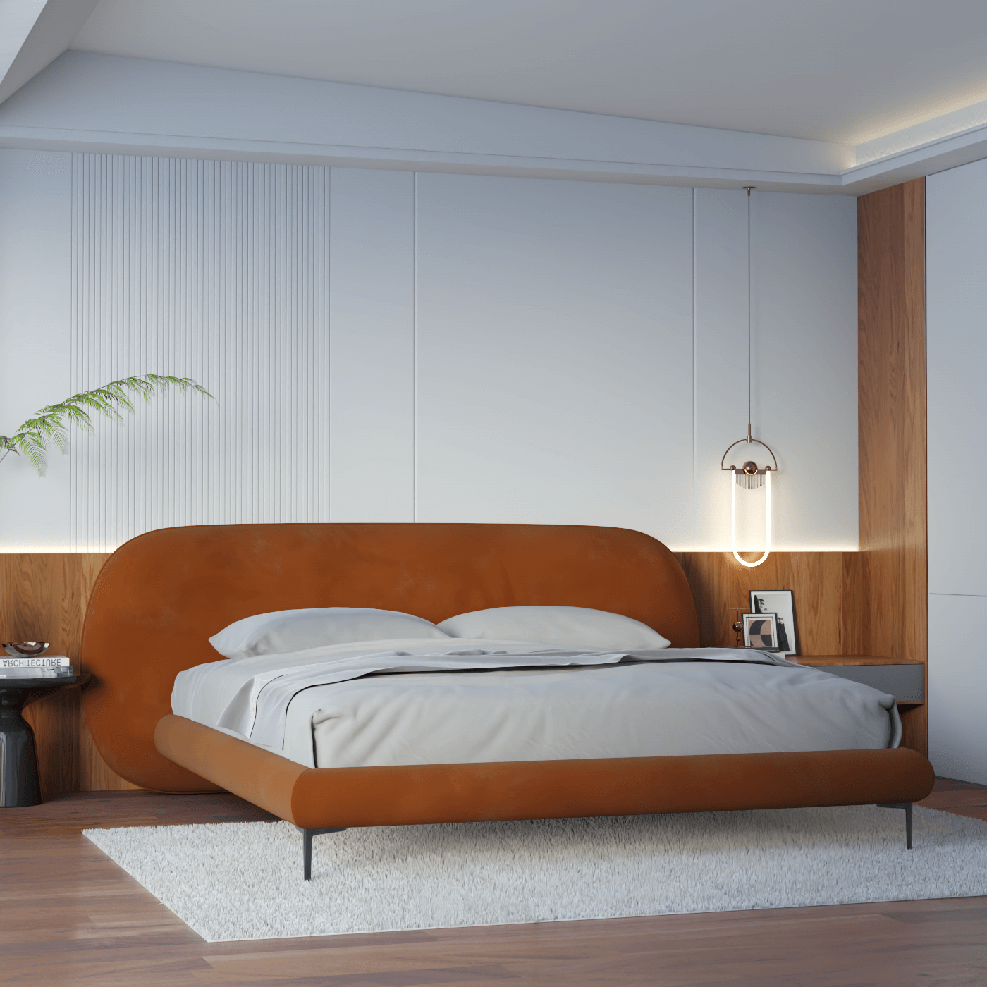 Bolzano Upholstered Bed with Curved Headboard