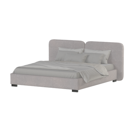 Chloe Upholstered Double Bed in Soft Woven Fabric