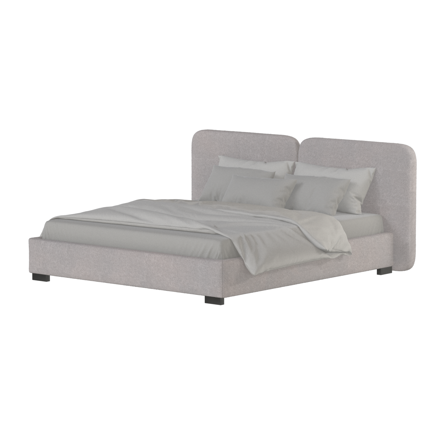 Chloe Upholstered Double Bed in Soft Woven Fabric