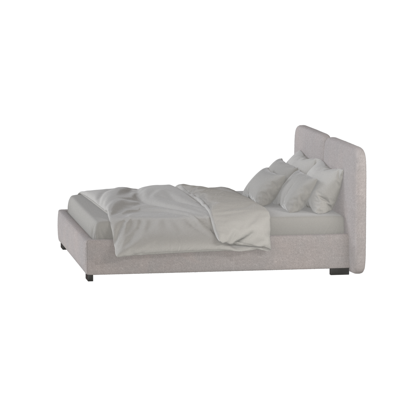 Chloe Upholstered Double Bed in Soft Woven Fabric