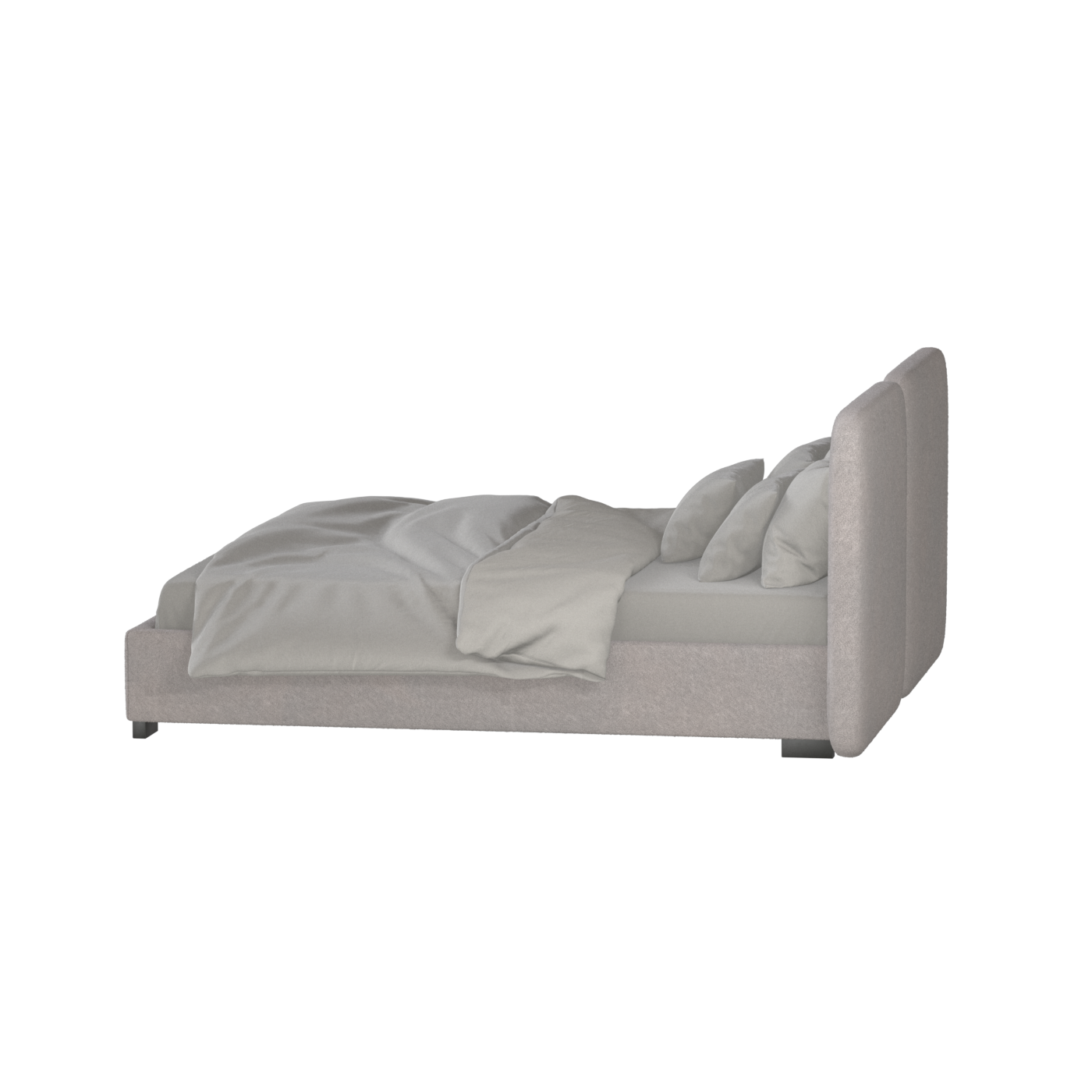 Chloe Upholstered Double Bed in Soft Woven Fabric