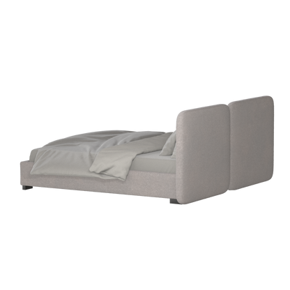Chloe Upholstered Double Bed in Soft Woven Fabric