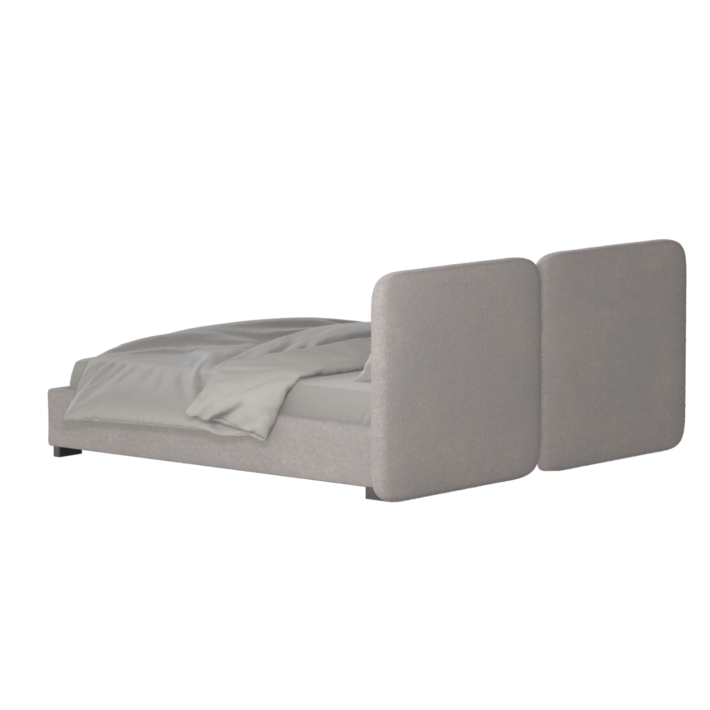 Chloe Upholstered Double Bed in Soft Woven Fabric
