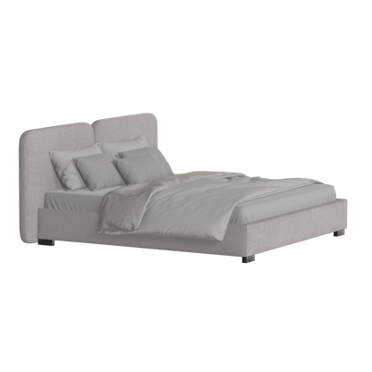 Chloe Upholstered Double Bed in Soft Woven Fabric
