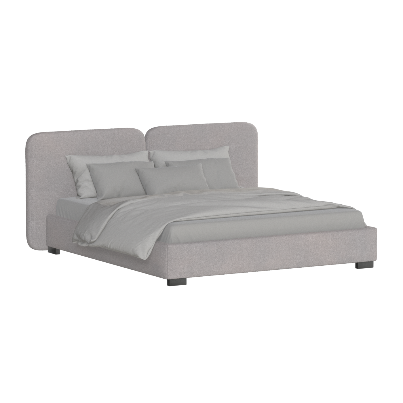 Chloe Upholstered Double Bed in Soft Woven Fabric